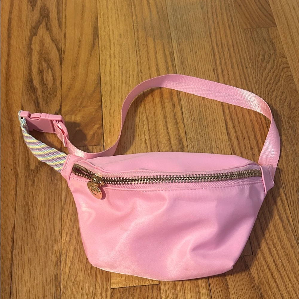 Stoney Clover Lane Pink Crossbody Bag with Gold Zipper